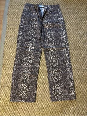 Pull&Bear Leopard Print Jeans in Brown and Tan